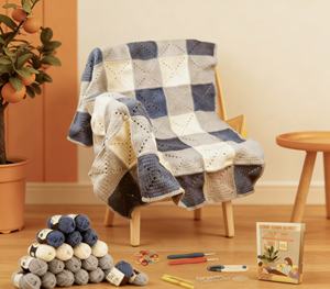 Kit de crochet personnalisé en coton laitier pour couverture DIY, artisanat tissé, tricot fait main, motif dessin animé, décoration douce pour la maison - Product Image 5