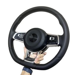 Volante Deportivo de Cuero Negro para <span class=keywords><strong>Volkswagen</strong></span> Golf 7, Golf 7.5 GTI MK7, Polo GTS, GTD, <span class=keywords><strong>GTE</strong></span>, R, <span class=keywords><strong>Passat</strong></span> CC, R-Line - Product Image 1