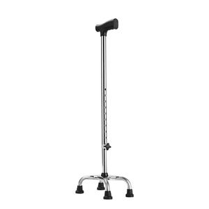 Vente en gros d'usine, canne en acier inoxydable pour personnes âgées, bâton de marche antidérapant, anti-chute, à quatre pieds, épais, réglable pour - Product Image 5