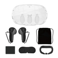 Kit d'accessoires VR 7-en-1 pour Meta Quest 3 : Cache-visage en silicone, protection d'objectif, poignées de pouce, ensemble de protection pour casque