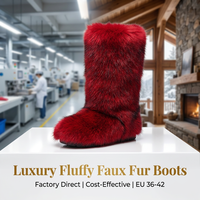 Bottes de neige en fausse fourrure moelleuse pour femmes, vente en gros, logo personnalisé, directement de l'usine, bottes d'hiver fourrées, antidérapantes, mi-mollet