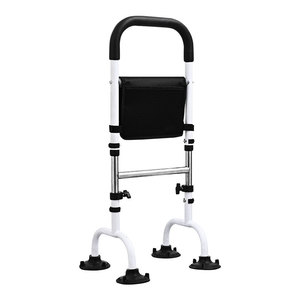 Soporte de Cama Asistencial para Personas Mayores, Altura Ajustable, Múltiples Pasamanos, para Personas Mayores y Mujeres Embarazadas, Estructura de Hierro con Ventosas - Product Image 2