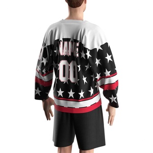 เสื้อเจอร์ซีย์ฮอกกี้น้ำแข็งลายพรางแบบโอเวอร์ไซส์ แขนยาว น้ำหนักเบา สำหรับผู้ชายและผู้หญิง - Product Image 6