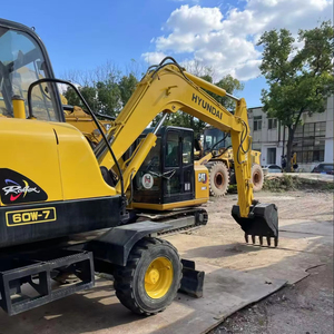 Mini-excavatrice sur pneus Hyundai 60 6T d'occasion à haute efficacité, certification CE EPA, attache rapide, brise-roche, pompe hydraulique KYB - Product Image 1