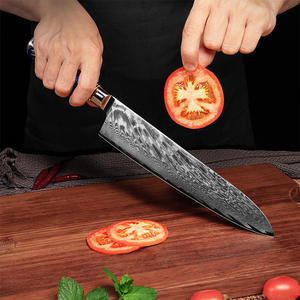 Cuchillo de Cocina de Acero Damasco de 67 Capas, Forjado, Hoja Abierta de 17 cm, <span class=keywords><strong>para</strong></span> <span class=keywords><strong>Cortar</strong></span> <span class=keywords><strong>Carne</strong></span>, Frutas, Pescado, Cuchillo de Chef <span class=keywords><strong>para</strong></span> Cocina <span class=keywords><strong>Cruda</strong></span> - Product Image 4