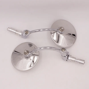Pièces détachées pour moto, rétroviseur chromé universel, surface convexe, alliage d'aluminium, rétroviseur <span class=keywords><strong>de</strong></span> moto, rétroviseur latéral pour <span class=keywords><strong>guidon</strong></span> - Product Image 3