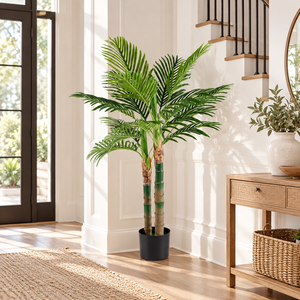Factory Wholesale Artificial Areca Palm <b>Tree</b> Flame Retardant UV Resistant Plastic Potted Plant for Indoor Home Hotel Birthday - Product Image 3