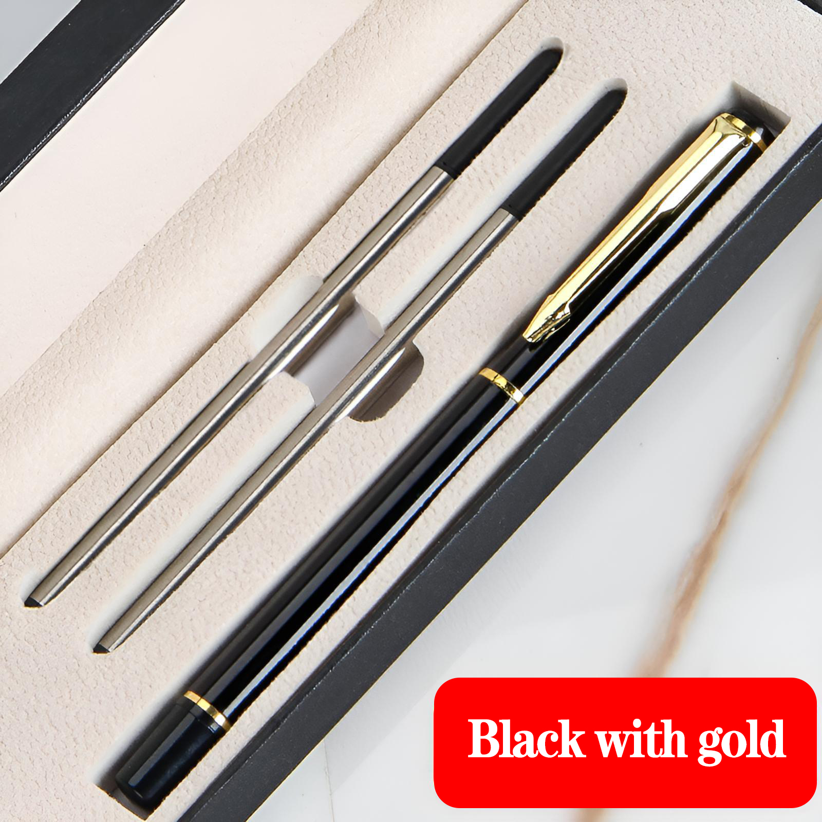 Black with gold
