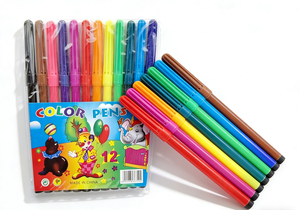 Fournitures artistiques douces non toxiques en gros, 12 couleurs, stylos marqueurs à pointe <span class=keywords><strong>feutre</strong></span> <span class=keywords><strong>aquarelle</strong></span> pour enfants d'école, <span class=keywords><strong>dessin</strong></span> pour enfants - Product Image 4