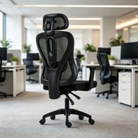 Silla de Oficina Ergonómica Moderna con Respaldo Medio de Malla, Transpirable, Ajustable, con Soporte Lumbar, Giratoria, con Ruedas Silenciosas, Venta al por Mayor