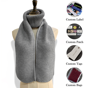 OEM ODM 3GG Thick Blank Links Knit <strong>Scarf</strong> Travel Scarfs Shawl <strong>Women</strong> Cashmere Woolen Acrylic Brown Blue <strong>Grey</strong> White Knit <strong>Scarf</strong> - Product Image 1