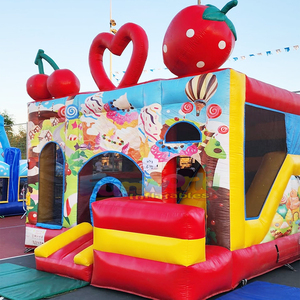 Castillo inflable Chateau Gonflable Douces, parque de diversiones inflable con forma de helado, castillo hinchable con tobogán, combo comercial para niños. - Product Image 4
