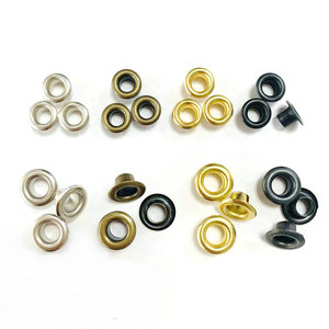 Ojetes y arandelas planos de latón de alta calidad, color oro brillante, ojetes redondos de latón - Product Image 3