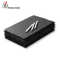 Plateau à fromage en ardoise moderne noir 12''x16'' Planche à découper Plateau Écrire des messages avec la craie incluse