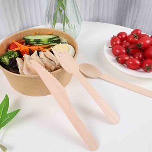 Set di Posate in Legno Sostenibile (50pz)(25pz) Include Cucchiaio Forchetta Coltello - Product Image 3
