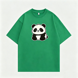 T-shirt da uomo blu navy con adorabile stampa <span class=keywords><strong>panda</strong></span>, maglietta casual girocollo in morbido cotone, vestibilità comoda streetwear per gli amanti degli animali - Product Image 3