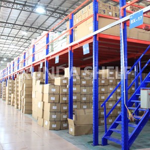 مستودع صناعي شديد التحمل رف ألية فولاذية متعددة المستويات تصميم مركب متعدد المستويات طلاء مسحوق جديد - Product Image 2
