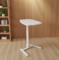 Bureau pliable pneumatique réglable en hauteur en métal gain de place - Table portable pour ordinateur portable avec roulettes