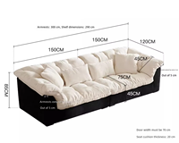 Tissu de style luxueux très vendu. Canapé en forme de nuage facile à nettoyer. Recommandation du designer. Vente en gros d'usine.