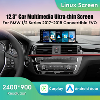 Autoradio Linux 12,3 pouces pour BMW Série 1/2 2017-2019 Cabriolet Système EVO Lecteur multimédia GPS Navigation CarPlay sans fil