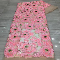 Vente Directe Usine Nouveau Style 2026 Tissu en Dentelle Perlée de Haute Qualité à Motifs Floraux pour Robe de Mariée et de Soirée Broderie Informatique en Maille
