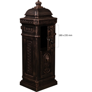 Buzones de <span class=keywords><strong>correos</strong></span> de aluminio clásico de Londres de estilo europeo, buzón de pie independiente decorativo de León, revestimiento en polvo impermeable - Product Image 2