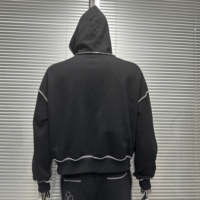 Sweat à capuche unisexe de luxe de haute qualité, coupe ample, hiver, broderie, surpiqûres contrastées, pull vierge à coutures inversées, OEM