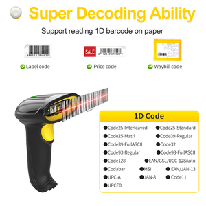 Xincode nhận máy quét mã vạch <span class=keywords><strong>1D</strong></span> Laser USB lector de codigo de barras Đầu đọc mã vạch escaneadora precios Del banco de Brasil - Product Image 4