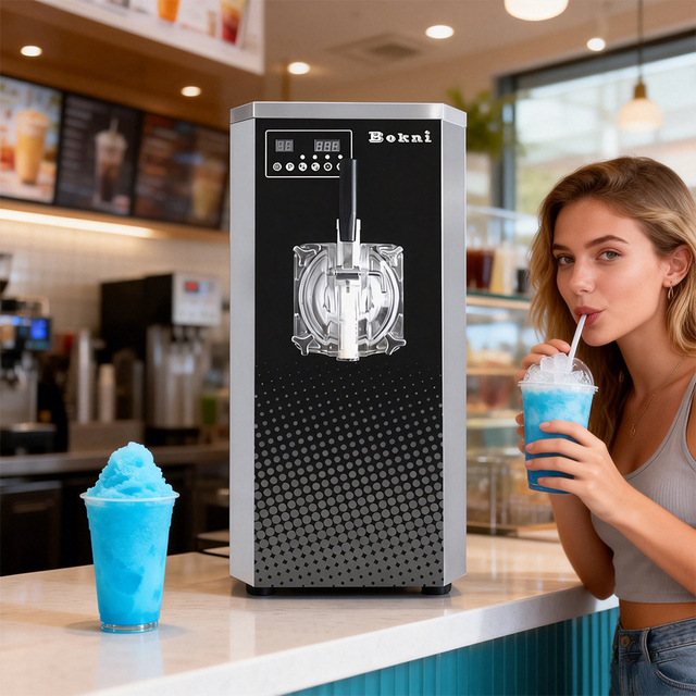 Frozen Drink Carbonate Ice Coffee Machine Frozen Daiquiris Machine Commercial Enclosed Slush Machine