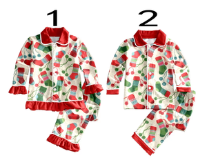 ชุดนอนคริสต์มาสเด็ก ลายถุงเท้า แขนยาว ชุดนอนเด็กผู้หญิง - Product Image 6