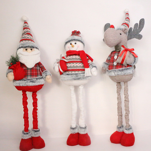 Poupées de Noël rétractables, jouets Père Noël et bonhomme de neige, figurines de Noël, cadeau de Noël pour enfant, décoration d'arbre de Noël rouge, jouet décoratif - Product Image 2