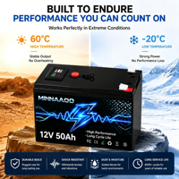 Paket Baterai LifePO4 12V 51.2V 300Ah dengan BMS Pintar Terintegrasi, Baterai Lithium Deep Cycle 30Ah-120Ah untuk Sistem Penyimpanan Energi Surya