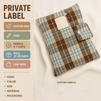 Housse de protection rectangulaire rembourrée en polyester à carreaux pour tablette et liseuse électronique 6-7 pouces, pochette en tissu pour salon