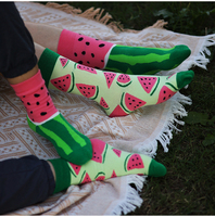 Couple printemps et été à la mode fleur Anti-malodorant Tube respirant aspiration sueur coton AB chaussettes dépareillées