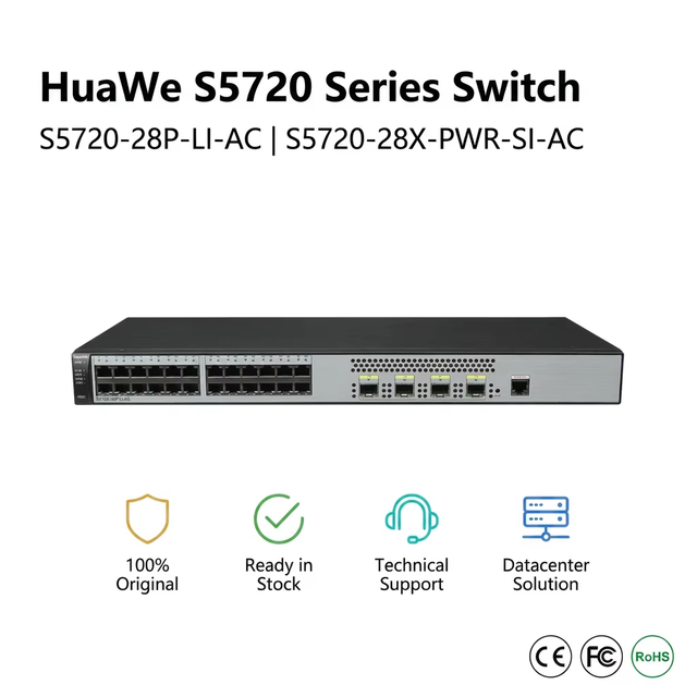 Huawe Original S5720-28x-si-ac S5720-28p-li-ac S5720-28x-pwr-si-ac S5720-28x-pwr-li-ac Series Network Switch