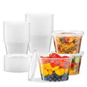 Custom Print 16 32 oz Clear PP Soup Deli Container Takeout Round <b>Plastic</b> Jar <b>Box</b> Disposable <b>Food</b> Tub <b>Storage</b> Bowl With Lid logo - Product Image 1