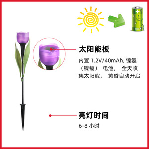 Hejia Custom Led Landscape <b>Light</b> Solar Outdoor Ground <b>Socket</b> Tulip Garden Decorative Lighting For Courtyard Decoration - Product Image 5