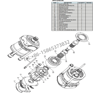 HPR75/90/100 HPR75 HPR90 HPR100 Pièces de pompe à piston HYDROMATIC Plateau oscillant Arbre de commande de soupape - Product Image 5