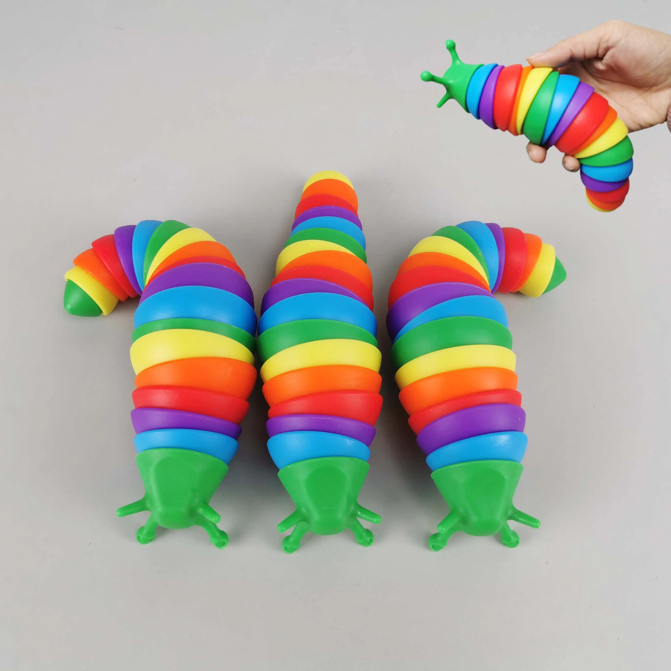 2022 bambini adulti 3D Fidget Slug allevia lo Stress pieghevole dito mano sensoriale articolato Stim divertente decompressione Slug giocattoli