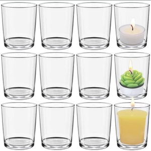 Portacandele in Vetro Trasparente Cilindrico con Base Spessa per Candele Tealight e <span class=keywords><strong>a</strong></span> Pilastro, Decorazione per Tavoli da Matrimonio e Cene, Vendita all'Ingrosso - Product Image 3