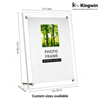 Cadre photo magnétique double face en plastique acrylique transparent, étanche, personnalisé, 4x6, 5x7, 6x9, 2x6, design flottant, vente en gros, approvisionnement en vrac