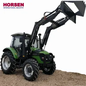 Venta caliente Horsen 90Hp 100Hp 4wd maquinaria agrícola Tractor con aire acondicionado taxi 4 en 1 cargadora de ruedas para la venta en china