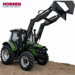 Распродажа, сельскохозяйственная техника Horsen 90Hp 100Hp 4wd, трактор с кабиной для кондиционера воздуха 4 в 1, погрузчик, цена для продажи в Китае