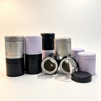 Boîte à thé matcha personnalisée avec étiquette, double joint, bouchon à vis, étanche à l'humidité, en fer blanc, pour poudre de thé UBE, 30g 50g