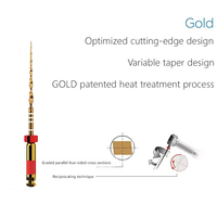 Limas Dentales Rotatorias de Oro con Activación Térmica, Herramienta Flexible para Dentistas