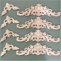 Vente directe d'usine sculpture sur bois naturel décalcomanies en bois massif fleurs sculptées européennes Appliques et onlaques