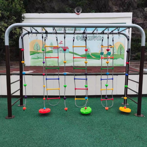 Structure d'escalade extérieure <span class=keywords><strong>pour</strong></span> la <span class=keywords><strong>maternelle</strong></span> : cordes, balançoires, échelles en corde, anneaux suspendus <span class=keywords><strong>pour</strong></span> l'intégration sensorielle - Product Image 2