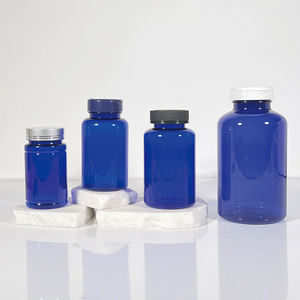ขวดพลาสติกสีฟ้าขนาด60มล. ~ 950มล. ขวดบรรจุแคปซูลระดับไฮเอนด์สำหรับสัตว์เลี้ยงขวดจ่ายน้ำมันปลาลูกอมเม็ดยา - Product Image 2