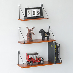 Nordic solid wood <b>wall</b>-mounted shelf, wooden single-row shelf, creative home <b>wall</b> decoration, <b>wall</b>-mounted bookshelf, no - Product Image 1