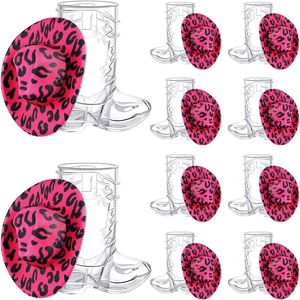 10 Uds. De plástico Mini sombrero de vaquero occidental y 10 Uds. De plástico para botas, gafas de chupito en miniatura, lindo sombrero de muñeca, tazas para botas de vaquero - Product Image 1